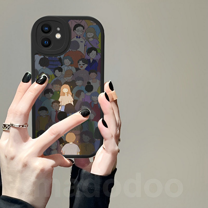 OPPO Reno 8T 8 7Z 8Z 6 5 A78 A16 A74 A54 A95 A15 A15S A57 2022 4G A76 A96 A77 5G A93 A55 A16K A16E A16S A53 A33 A5 A9 2020 A52 A72 A92 A31 A1K A7 A77S A3S A83 A5S A12 A11K F9 F11 Meet You Couple Cartoon Soft Phone Case Oval Airabg Shockproof Back XPN 19