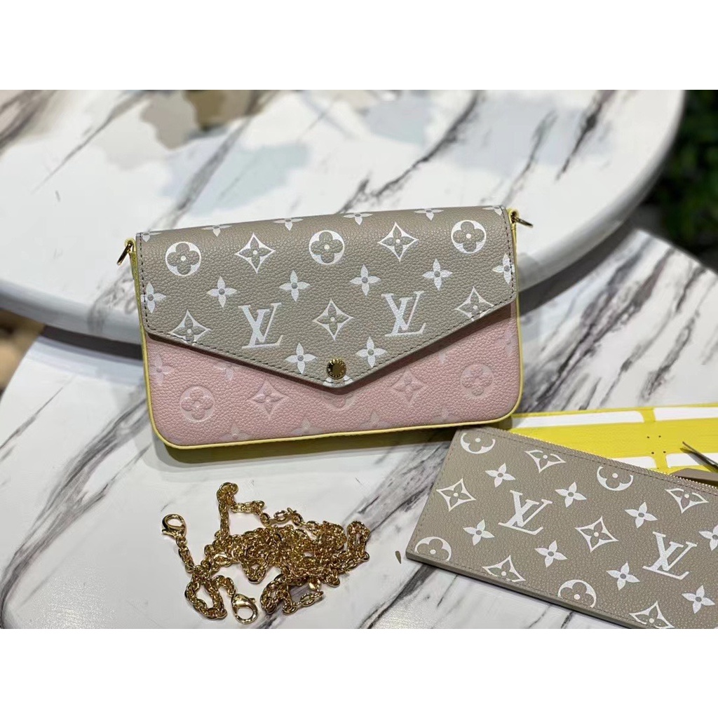 Set túi Pochette Félicie Spring in the City hàng da  NEW 2022 vân da dập nổi fullboxvip size 21cm màu độc nhà Chang nha