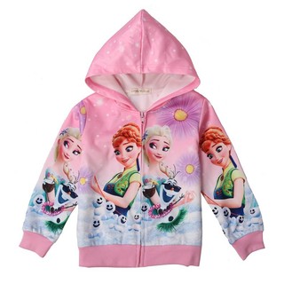 Áo khoác công chúa Elsa màu hồng, màu xanh cho bé gái 2-8 tuổi