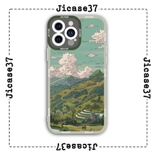 Ốp lưng iphone và samsung xiaomi oppo cạnh vuông Jicase Cảnh đồi núi