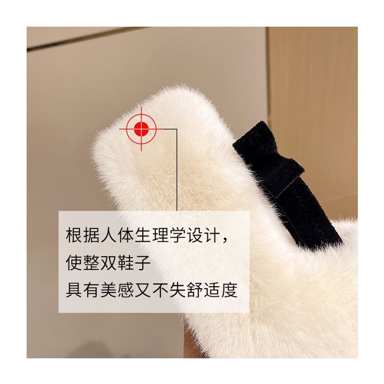 Dép Lông Nhung Đế Dày 7cm Thời Trang Thu Đông Nhẹ Nhàng Phong Cách Mới Cho Nữ
