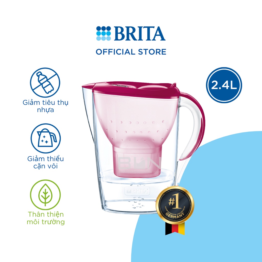 Bình lọc nước BRITA Marella Basic - 2,4L (có sẵn 1 lõi lọc Maxtra Plus)