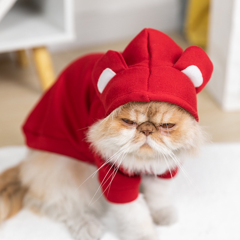 Áo Sweater Chui Đầu Có Mũ Trùm Tai Dễ Thương Cho Thú Cưng