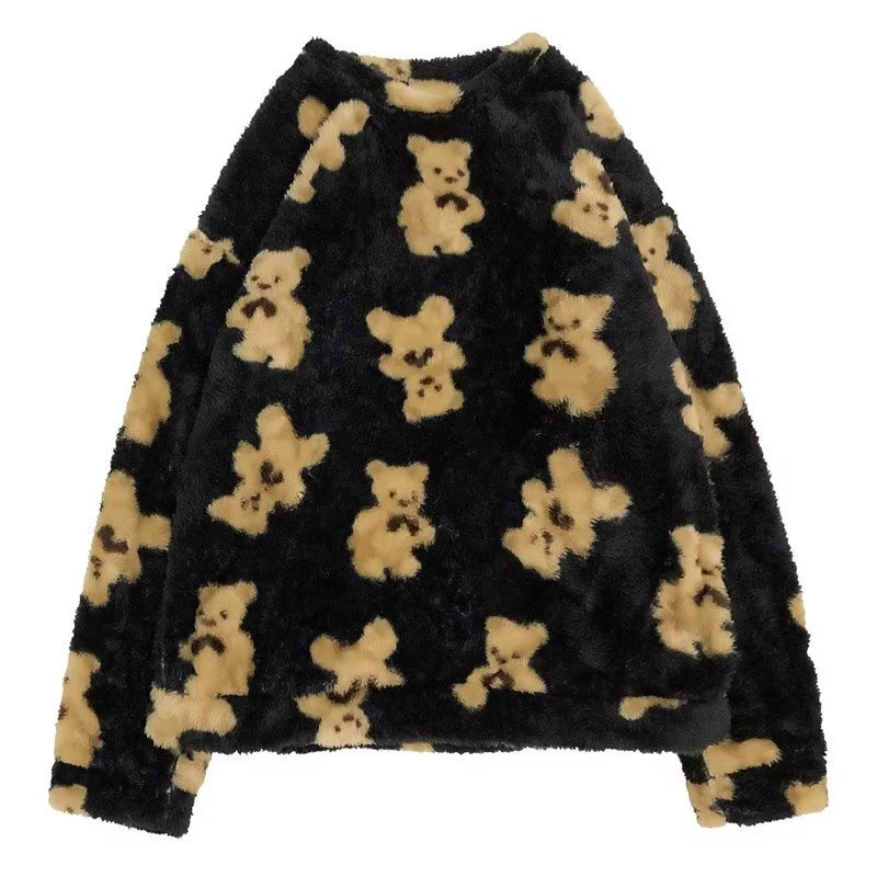 Áo sweater Tay Dài Cổ Tròn In Hình Gấu Hoạt Hình Phong Cách Hàn Quốc Thời Trang Thu Đông 2022 Cho Nam