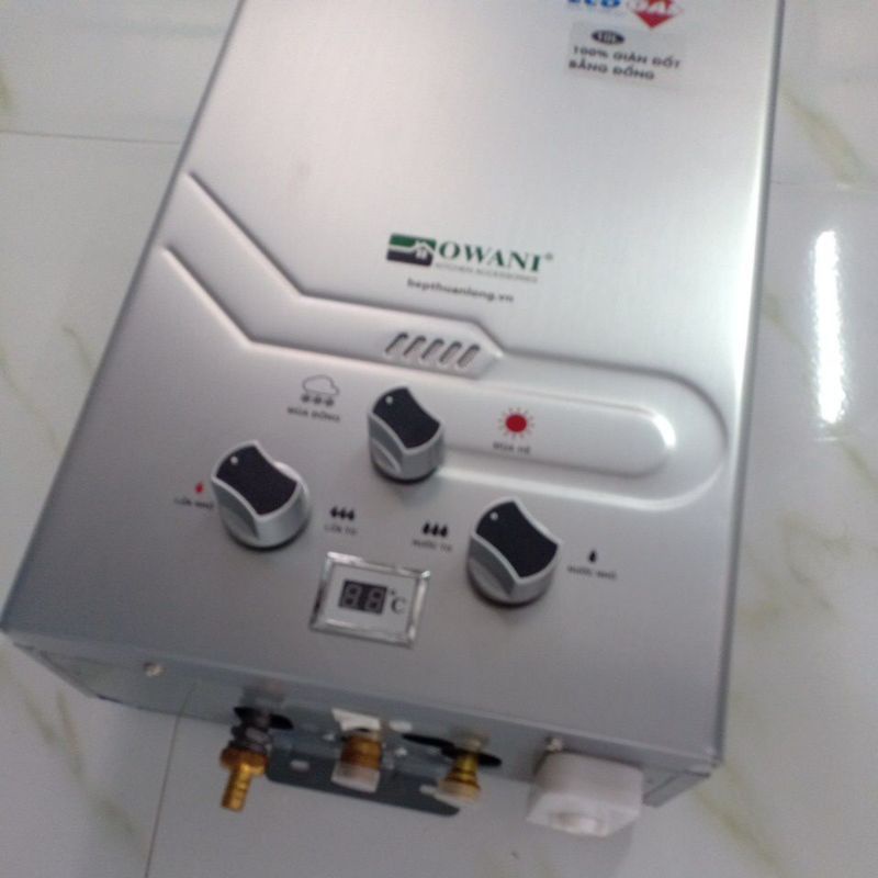 Combo một bình tắm nóng pansy +4m dây gas +1 T đồng +van gas +1 đôi bin