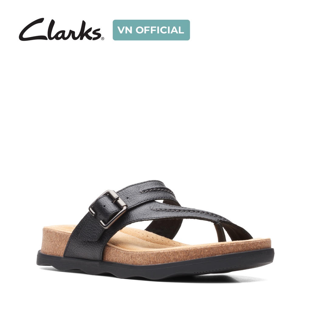 Dép Xỏ Ngón Da Nữ Clarks Brynn Madi màu Đen