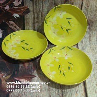 Dĩa sứ lòng sâu 18cm họa tiết đẹp - dĩa sứ lòng sâu 18cm