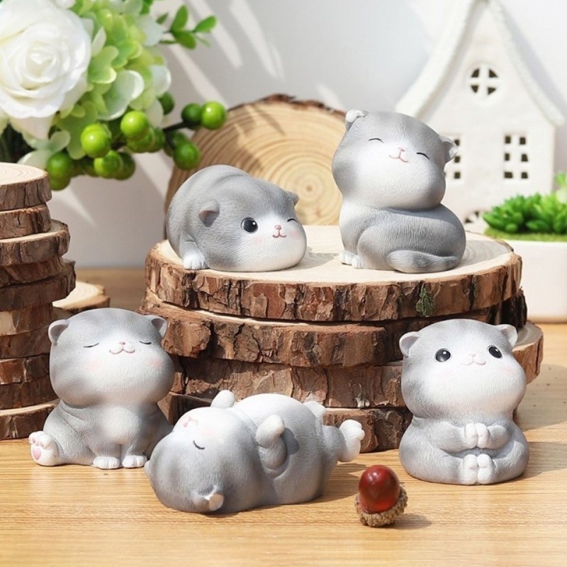 Mô hình mèo Năm mới QUÝ MÃO, trưng bày, decor, trang trí Tết, làm quà tặng siêu dễ thương, cute