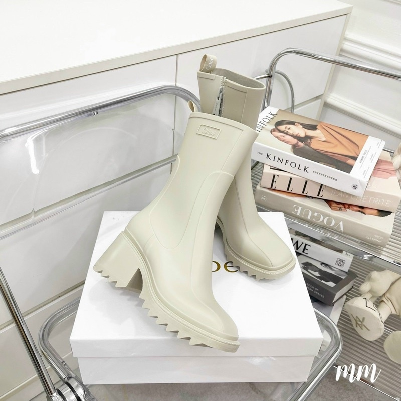 Boot chloe cổ cao đế răng cưa mũi vuông cao cấp