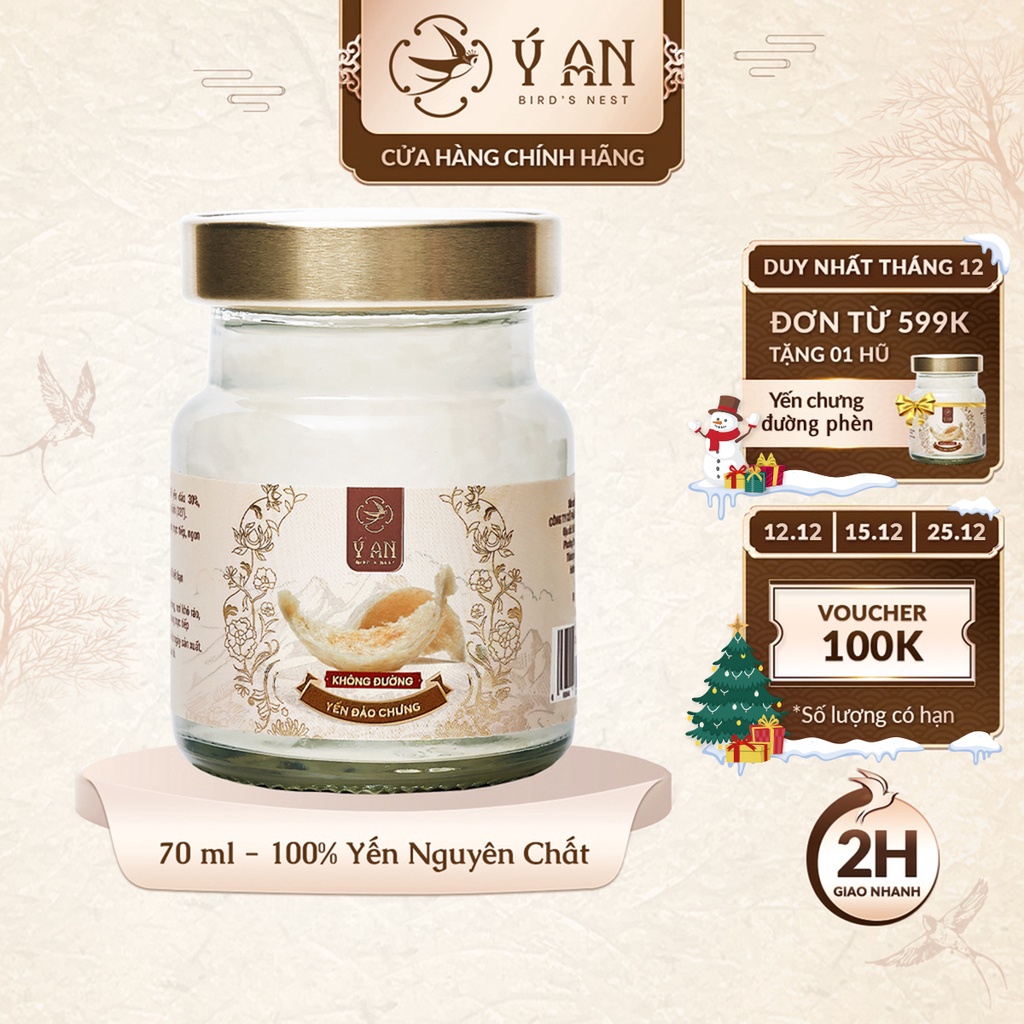 Yến chưng sẵn không đường Ý An bổ dưỡng hũ 70ml