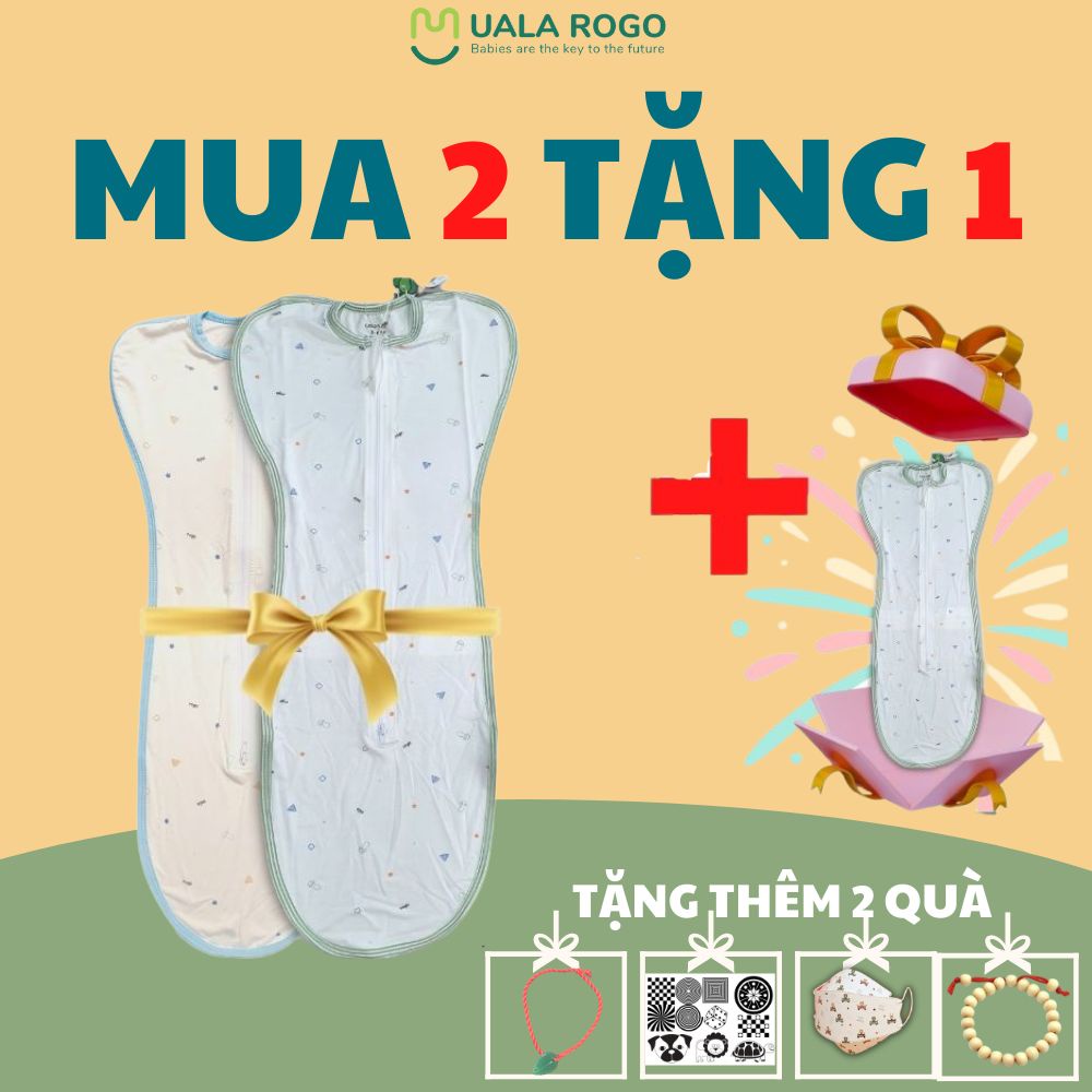 Nhộng chũn cho bé Ualarogo 0-12 tháng chống giật mình tự ngủ vải sợi tre