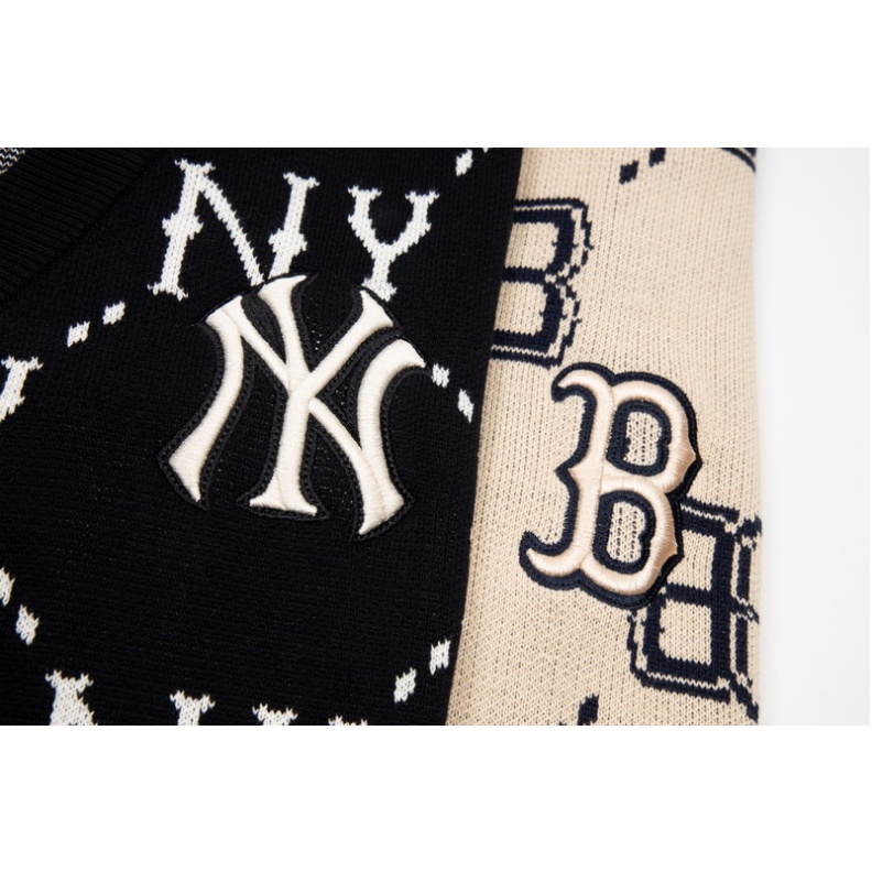 Áo Khoác Cardigan MLB Logo 💙 FREESHIP 💙 dệt toàn thân Hàng Trung LikeAuth - Đồ Đôi Nam Nữ Unisex