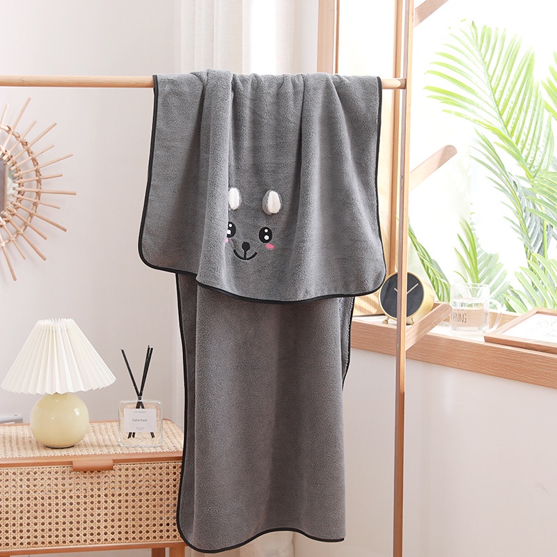 Khăn Tắm Vải Lông Cừu San Hô Dày Dặn Mềm Mại Thấm Hút Nước Khô Nhanh Cho Bé