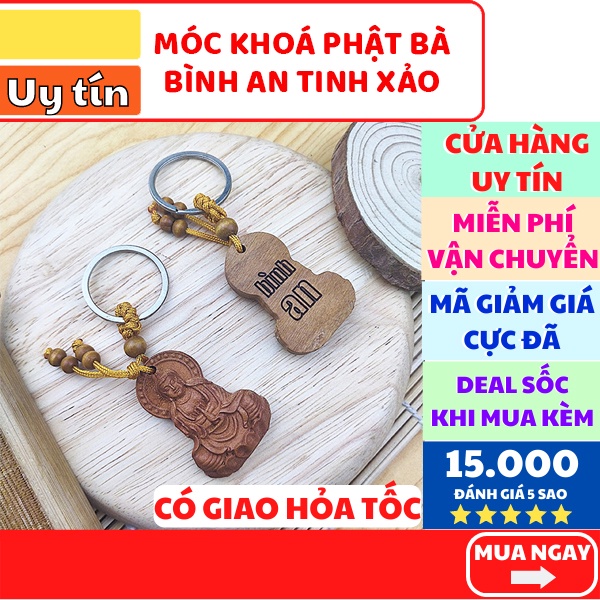 Móc khóa Phật Bà Quan Âm 1 mặt Bình An chạm khắc cực đẹp và tinh xảo ✔️ FREESHIP 🚚 - Phát Huy Hoàng