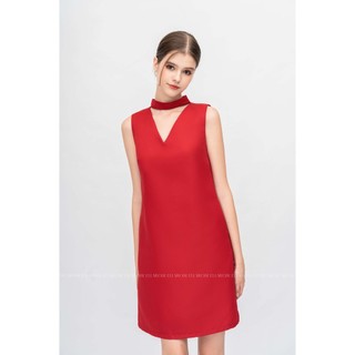 ELLAROSE Đầm đỏ thiết kế Clara thanh lịch