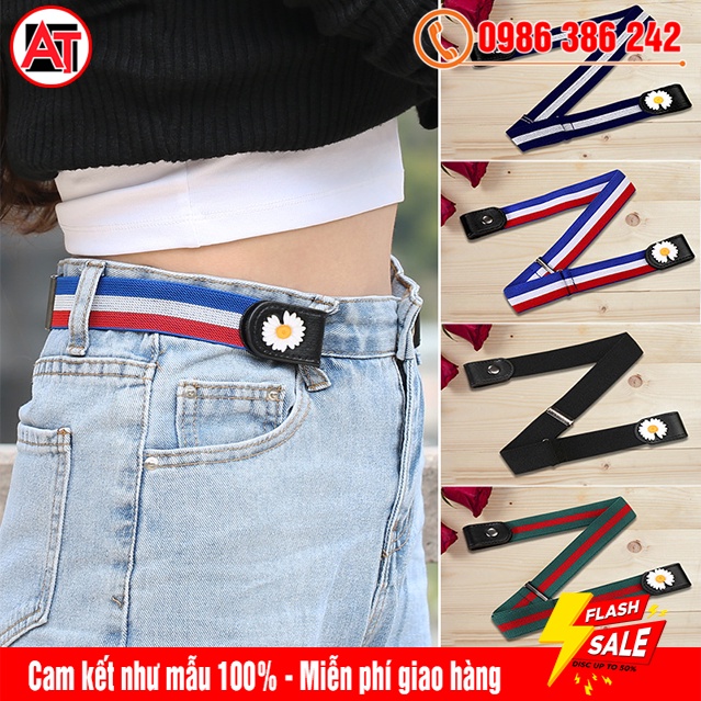 Dây Đai Thắt Lưng Vải Canvas Thun Co Dãn, Đàn Hồi Cao Giúp Điều Chỉnh Eo Quần Jeans Nhanh Chóng