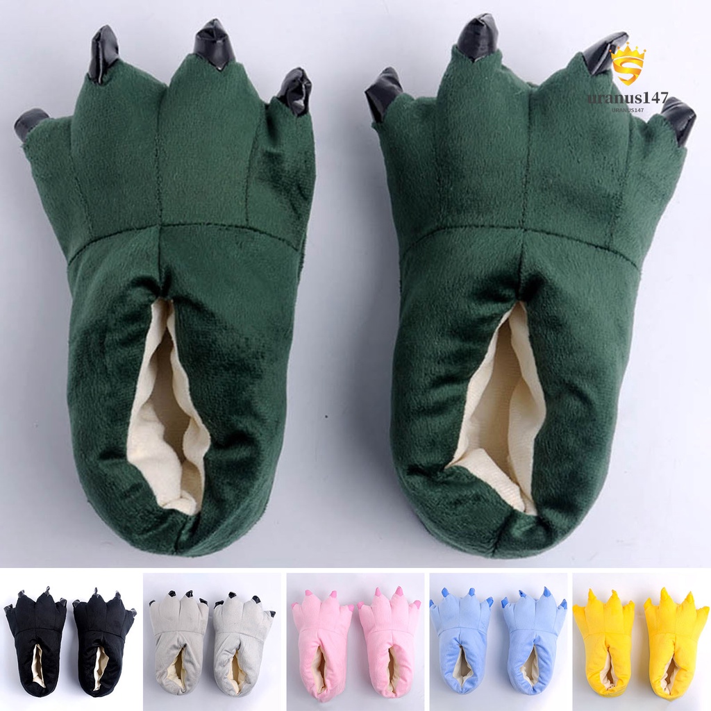 1 Đôi Dép Bông Hình Móng Vuốt Hoạt Hình Siêu Mềm Chống Trượt Giữ Ấm Mùa Đông Cho Nam Và Nữ