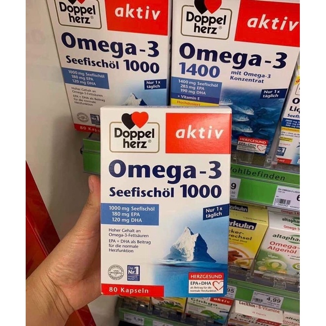 Dầu cá doppel herz Đức. hộp 80 viên