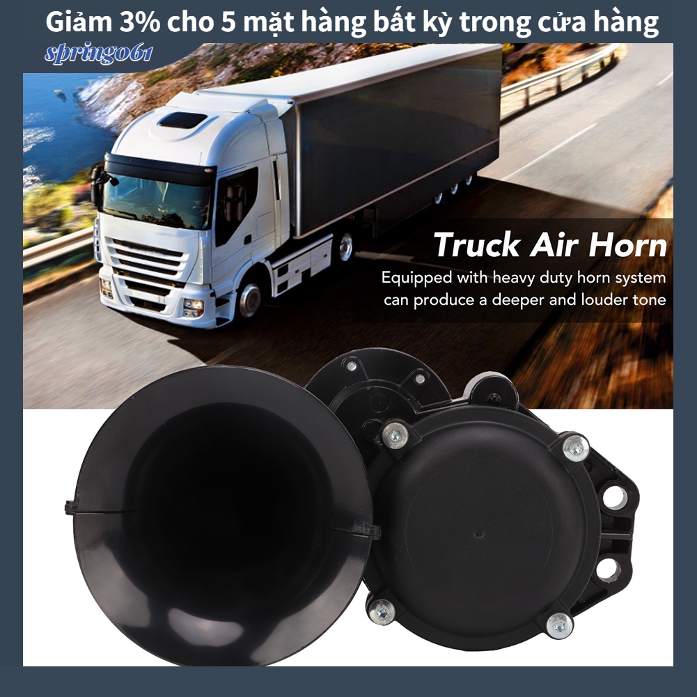 [Hàng Sẵn]   Còi không khí cong 135dB DC 12V 24V Xi lanh uốn điện Super Loud Bộ kèn hơi cho xe tải【Spring061】