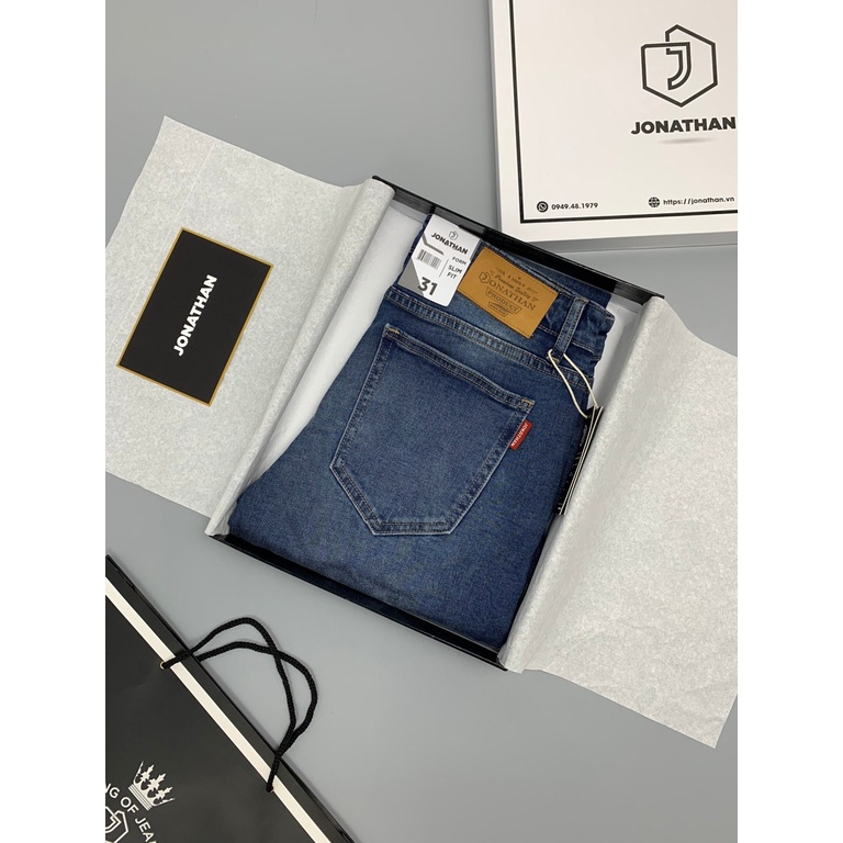 Quần jean nam xanh đá JONATHAN QJ029 vải denim cao cấp co dãn nhẹ 4 chiều, form dáng chuẩn đẹp, trẻ trung, hottrend