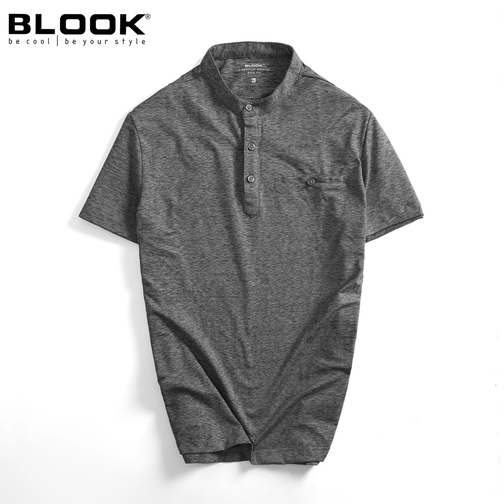 Áo thun POLO nam BLOOK cổ trụ BASIC vải Mè siêu nhẹ, thoáng mát, kháng khuẩn, chống nhăn mã 32099