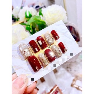 🎀Nail box, móng up thiết kế đỏ đá 124🎀