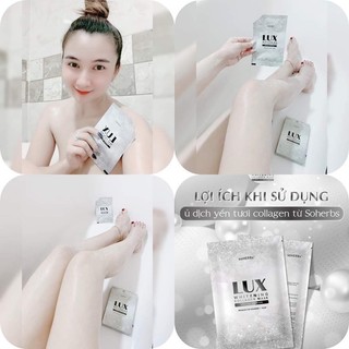(Chính hãng soHERBs-Date 2027) Ủ TRẮNG LUX TINH CHẤT YẾN soHERBs  (1 hộp 3 gói)
