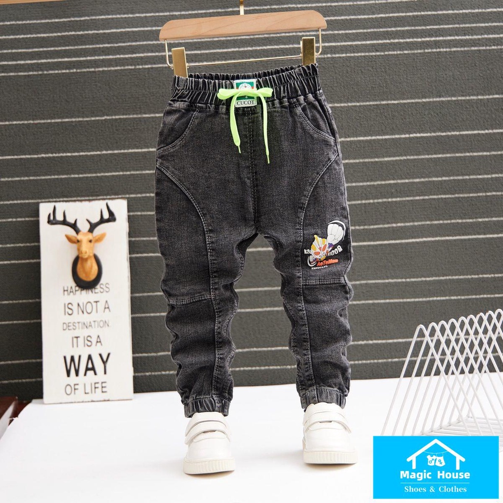 M & H ~  Quần Jean Dáng Ôm Phong Cách Thể Thao Thời Trang Thường Ngày Cho Bé Trai