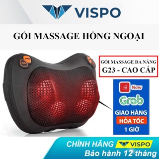 Gối Massage Nhiệt Hồng Ngoại VISPO VP-G23 - 4 Bi Xoay Chuyên Dùng Cho Cổ, Vai, Gáy, Thắt Lưng - Bảo Hành 12 tháng