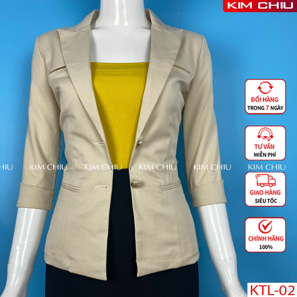Áo Vest Nữ Công Sở Cao Cấp Kim Chiu Màu Kem Tay Lỡ Vải Kaki, Form Đẹp HÀNG CAO CẤP - ĐỔI TRẢ THOẢI MÁI VTL-02