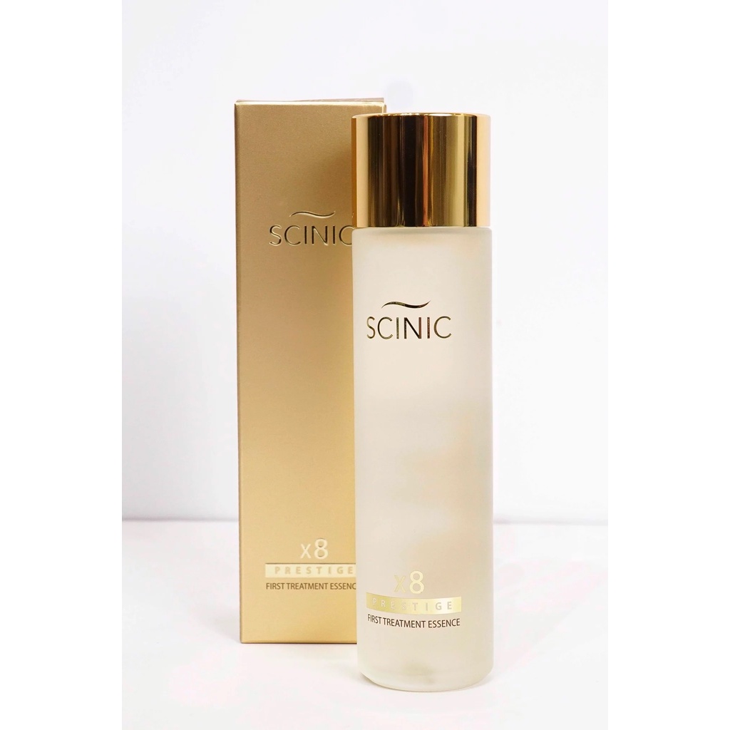 T8/2024 Nước thần Dưỡng trắng và Cải thiện đàn hồi da SCINIC X8 Prestige First Treatment Essence 150ml Hàn Quốc