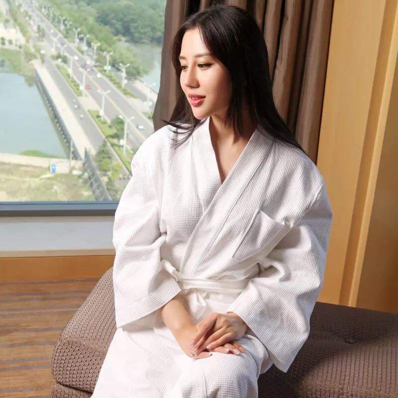 Áo Choàng Tắm Nam/Nữ Dệt 100% Bông Tự Nhiên Kiểu Dáng Kimono - OENON