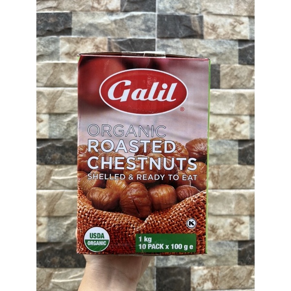 Hạt dẻ hữu cơ Galil Organic Roasted Chestnuts 10 gói x 100gram