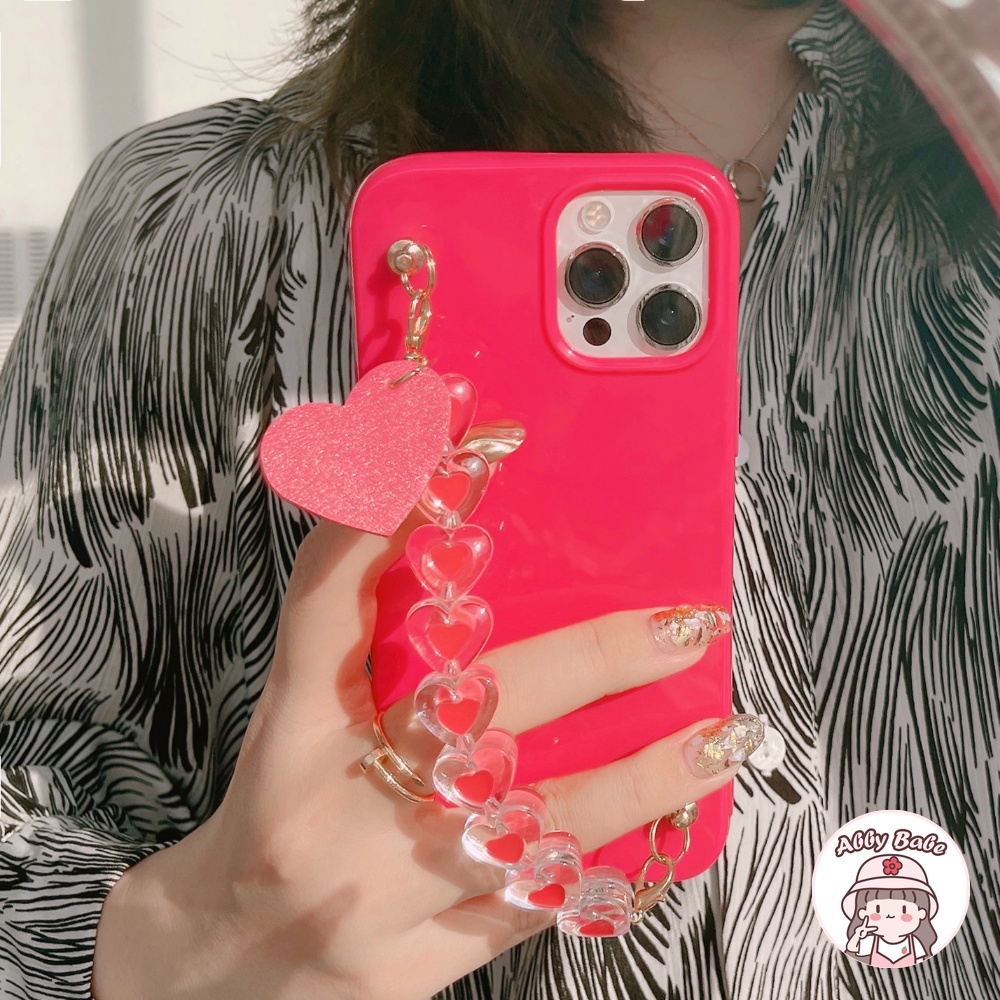 Ốp Điện Thoại TPU Dẻo Mỏng Nhẹ Họa Tiết Trái Tim &amp; Vòng Đeo Tay Cho IPhone 14 Pro Max 11 7Plus 13 12 11 Pro Max X XS XR