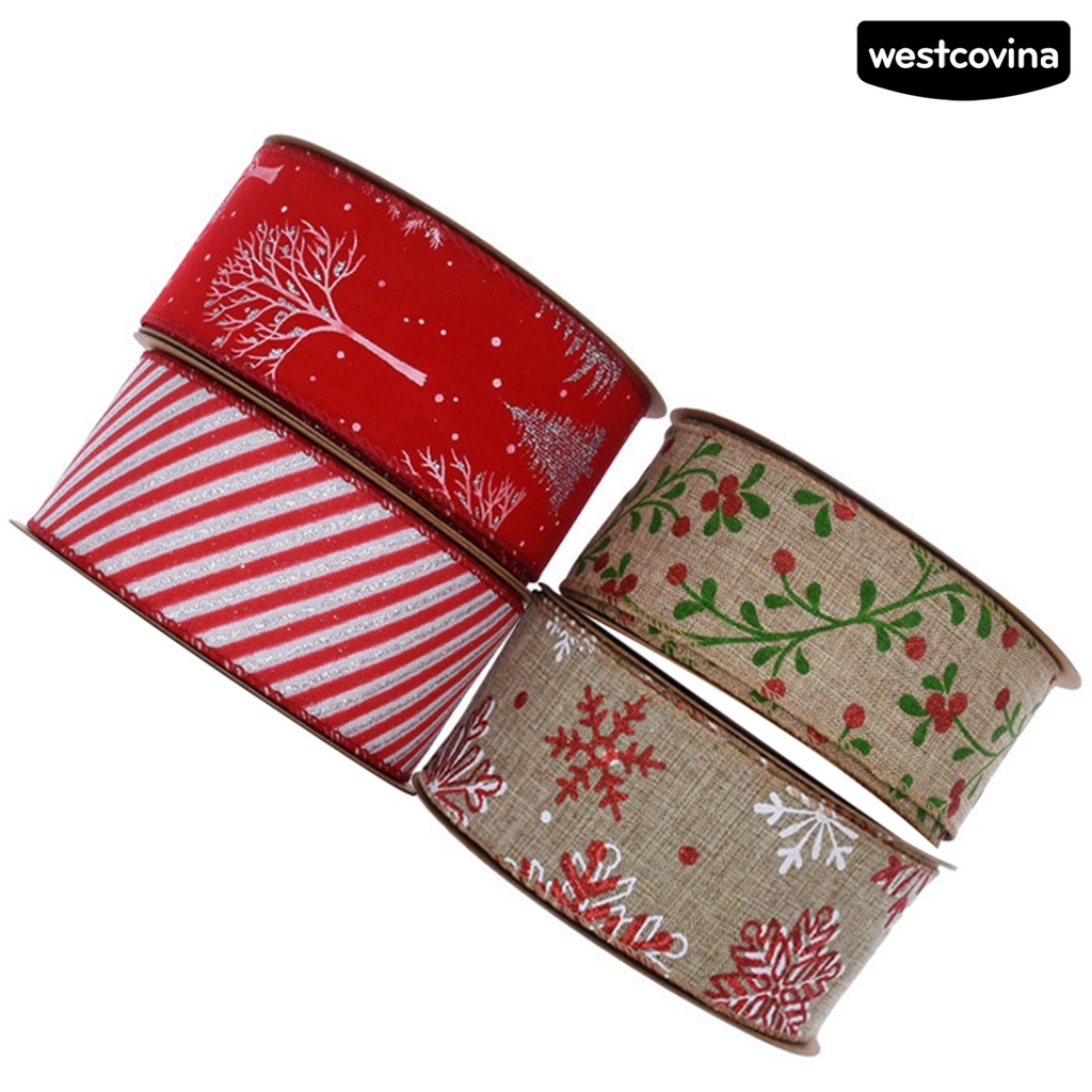 [Hot]☃Cuộn Dây Ruy Băng Dày 5cm In Họa Tiết Giáng Sinh Chống Rách Dùng Làm Quà Tặng DIY