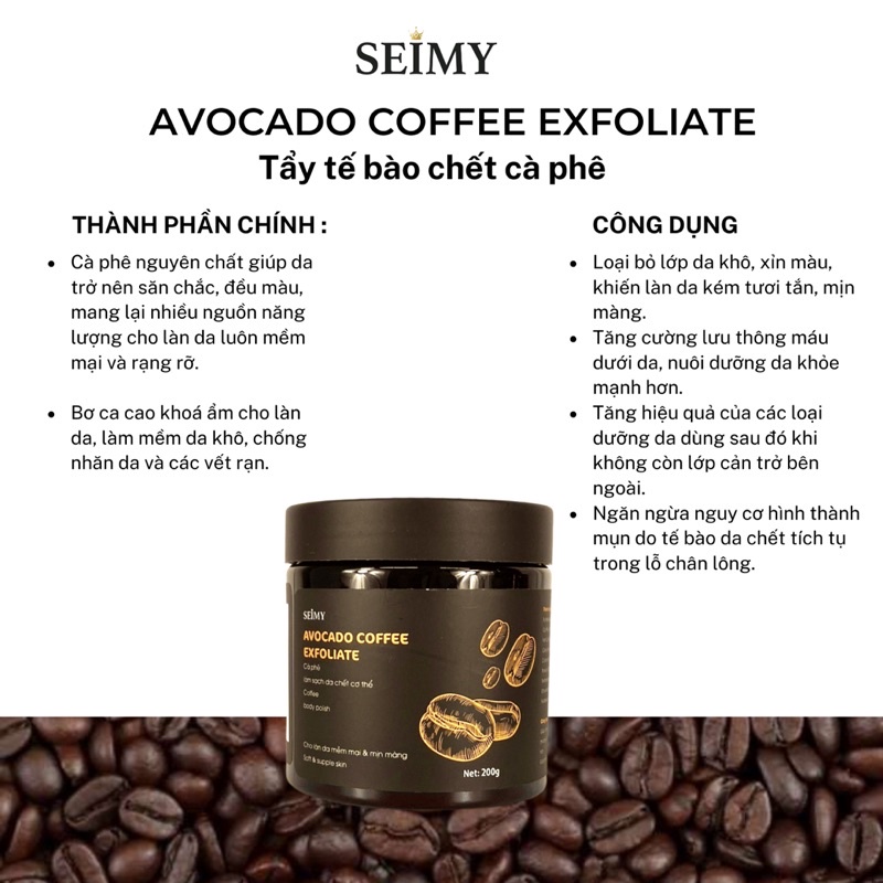 Tẩy Tế Bào Chết Cà Phê Body Seimy - Avocado Coffee Exfoliate | BigBuy360 - bigbuy360.vn