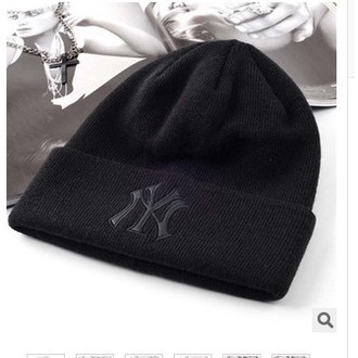 Mũ Len Dệt Kim Họa Tiết NY Thời Trang Thu Đông Ấm Áp Cho Nam Và Nữ