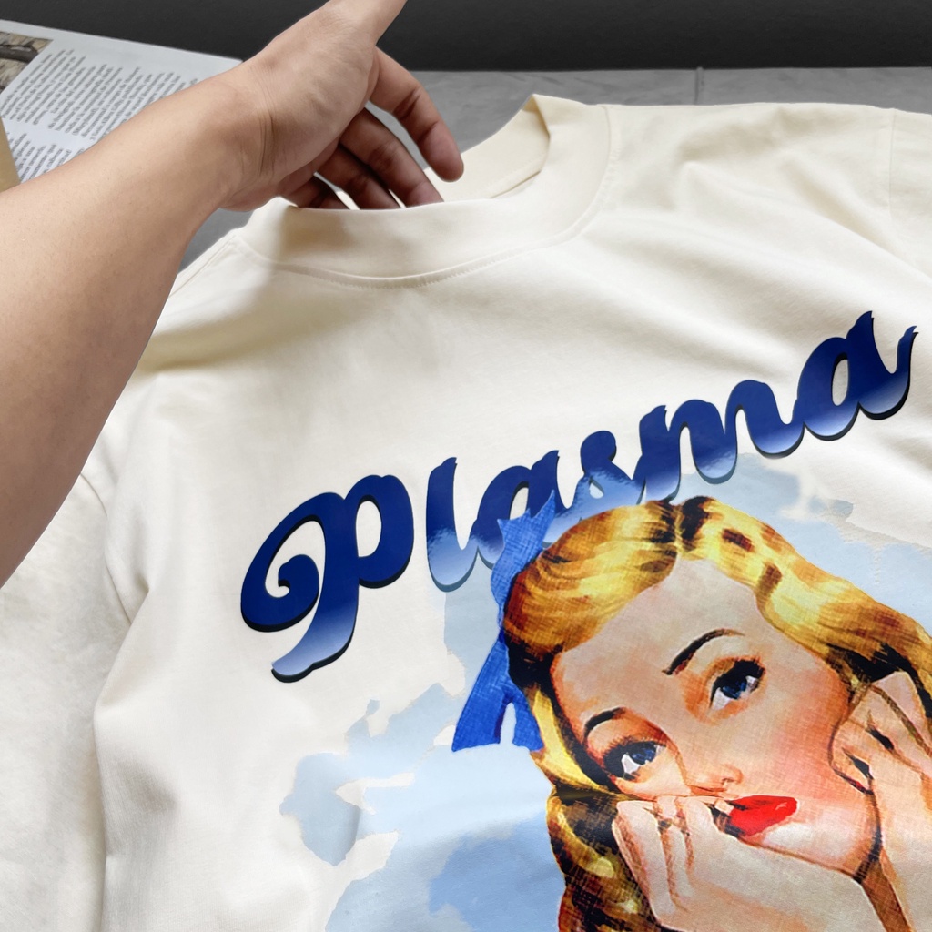 Áo thun Unisex Retro girl Tee phông nam nữ tay lỡ oversize form rộng