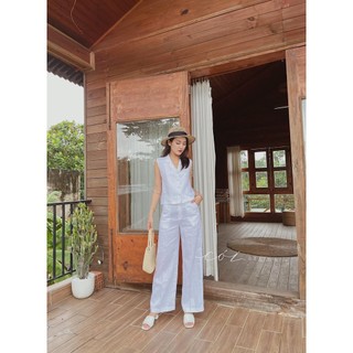 Áo Sát Nách Nút Bọc Linen Cói Design