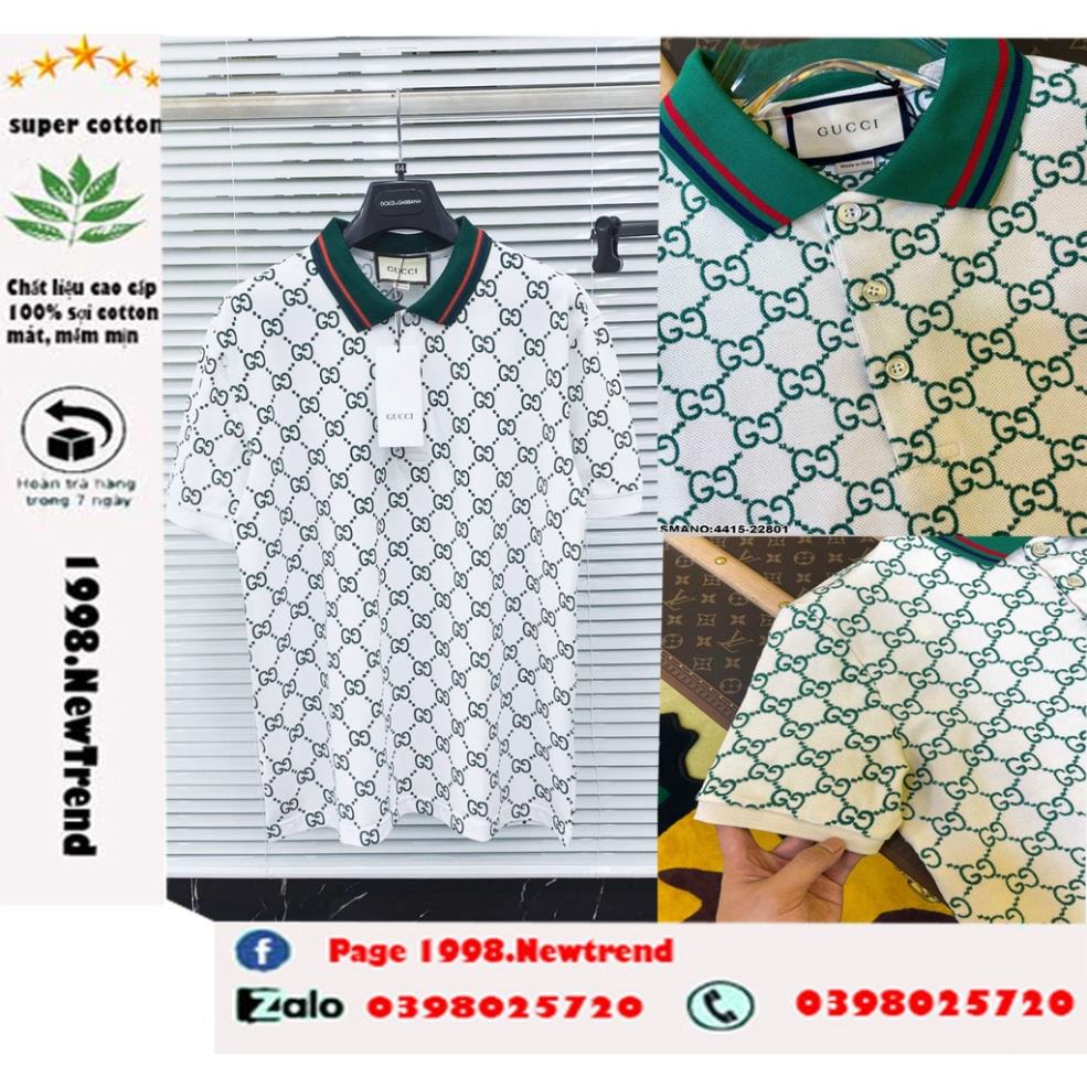 Áo thun PoLo áo phông PoLo unisex nam nữ cotton oversize form rộng Polo Gucci Texture New Ss2022 ®️