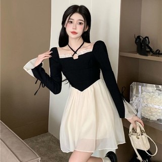 Váy kiểu tiểu thư cổ vuông kèm Ảnh Thật