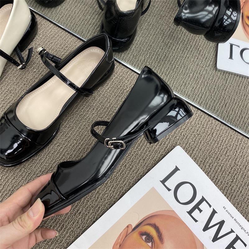 Giày mary Jane gót tròn phối màu mới nhất 2022