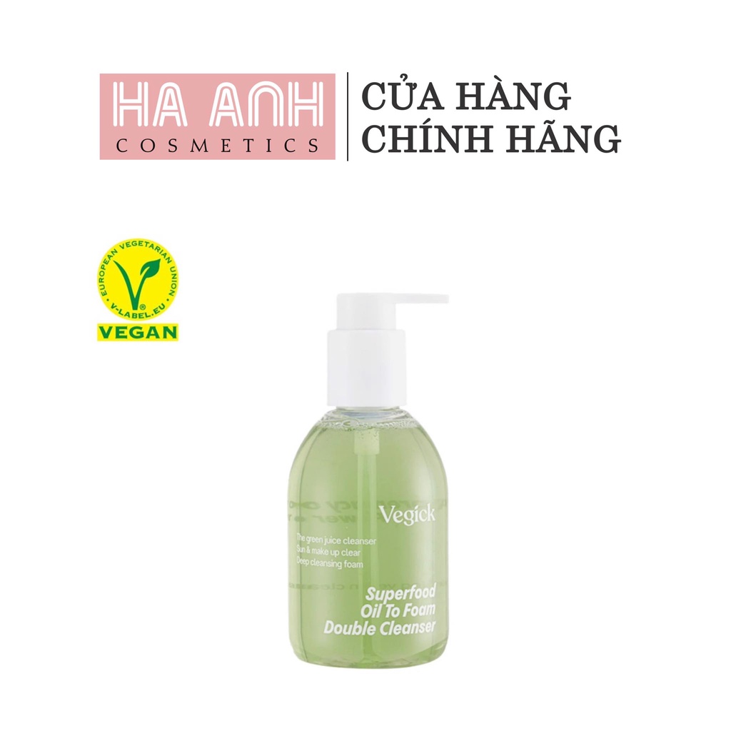Sữa Rửa Mặt Vegick Superfood Oil To Foam Double Cleanser 195ml