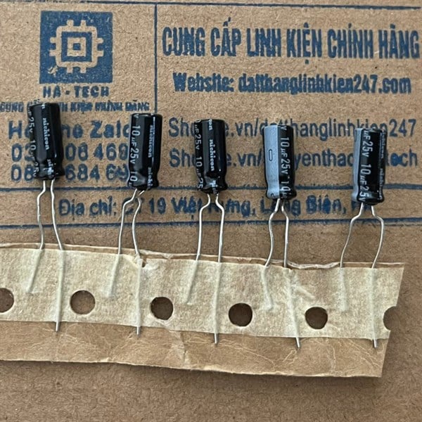 Tụ hoá 25V 10uF 4x7 nichicon mới chính hãng