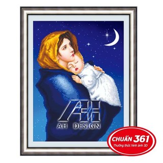 Tranh thêu Đức Mẹ Maria bồng Chúa 3D AL