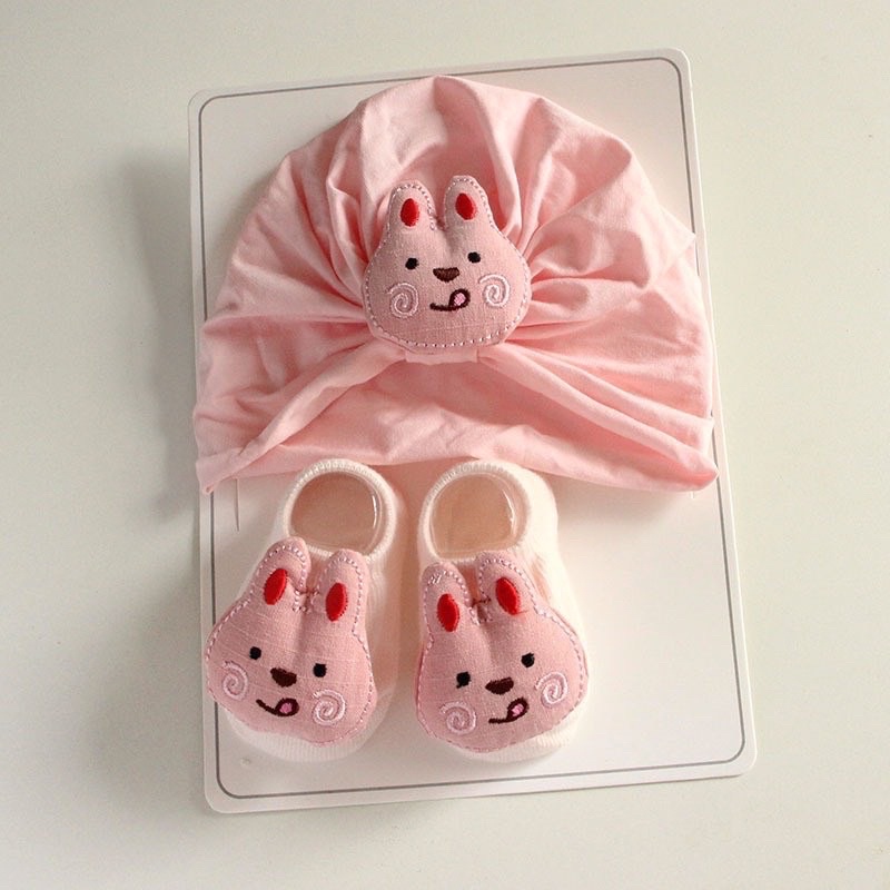 Set nón Turban và Tất hình thú xinh xắn cho bé