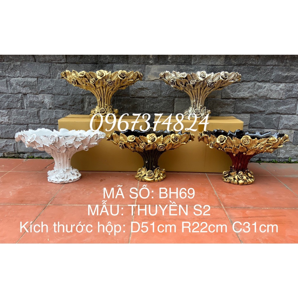 Bình Hoa - Lọ Hoa Composite Thuyền S2 Decor Nhà, Khách Sạn Chất Liệu Cao Cấp Bền, Đẹp