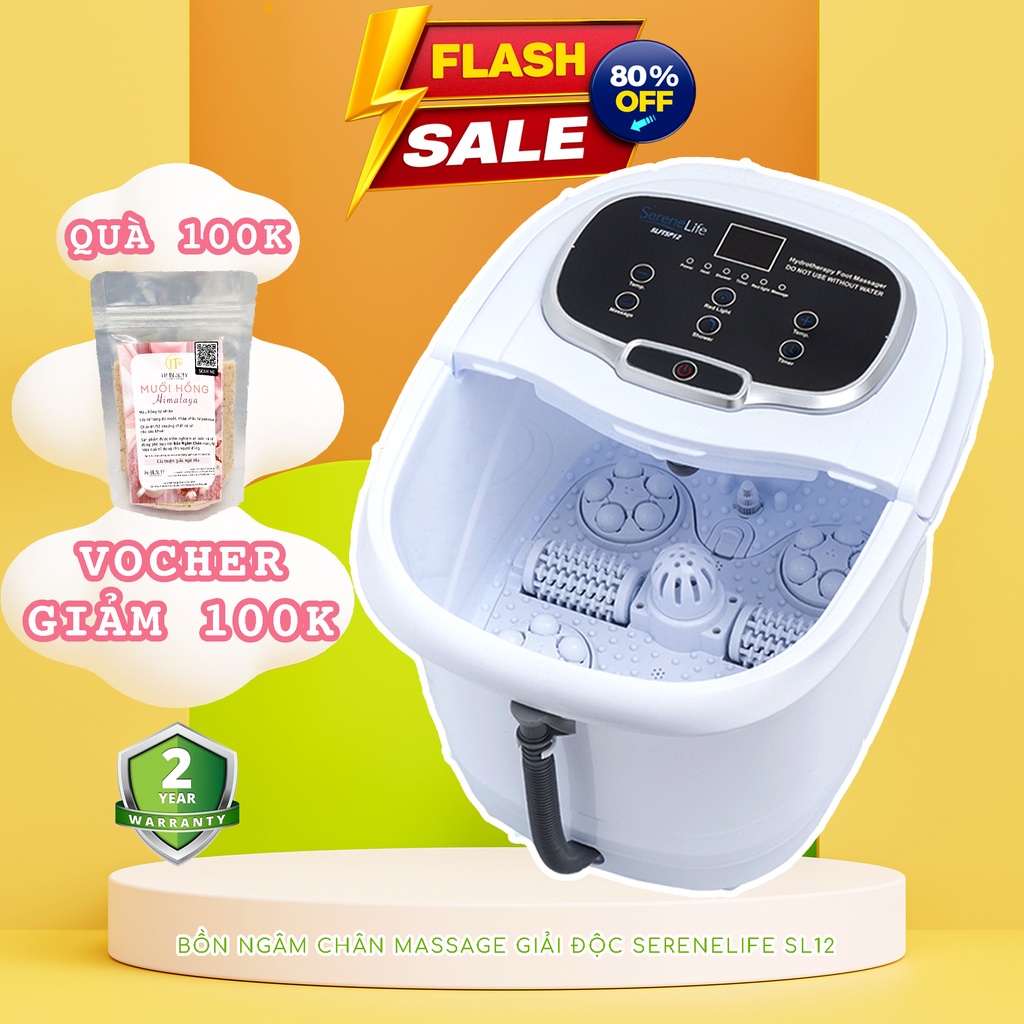 Bồn ngâm chân con lăn massage tự động Serenelife SL12 của Nhà HT Beauty, bồn ngâm chân nước nóng thư giãn bàn chân