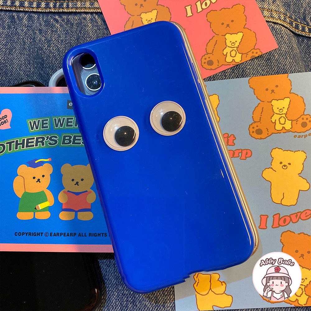 Ốp Điện Thoại TPU Mềm Bóng Mắt To 3D Vui Nhộn Cho IPhone 14 Pro Max 11 7Plus 13 12 11 Pro Max X XS