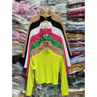 Áo Cổ Lọ Lụa Chất Thun Borip,Áo Croptop cổ lọ lụa